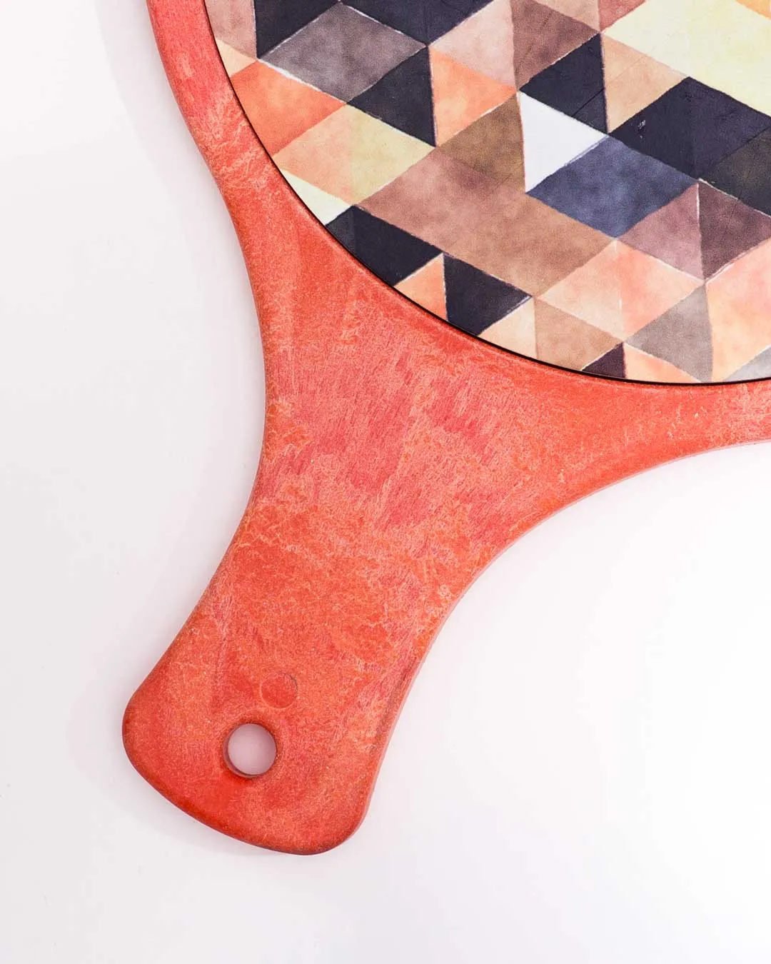 'Geometric Elegance' Triangle Mosaic Trivet - Orange