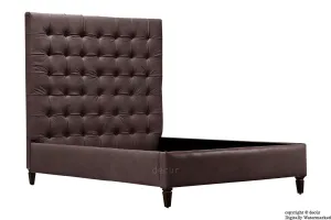 Grace Upholstered Leather Bed - Espresso (Faux Leather Options)