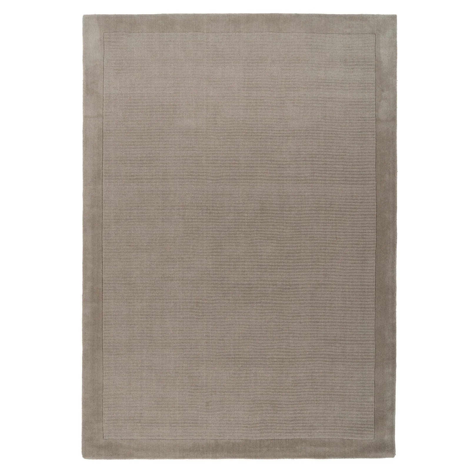 Grey Bordered Wool Rug - Olann Grey