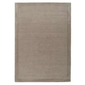 Grey Bordered Wool Rug - Olann Grey