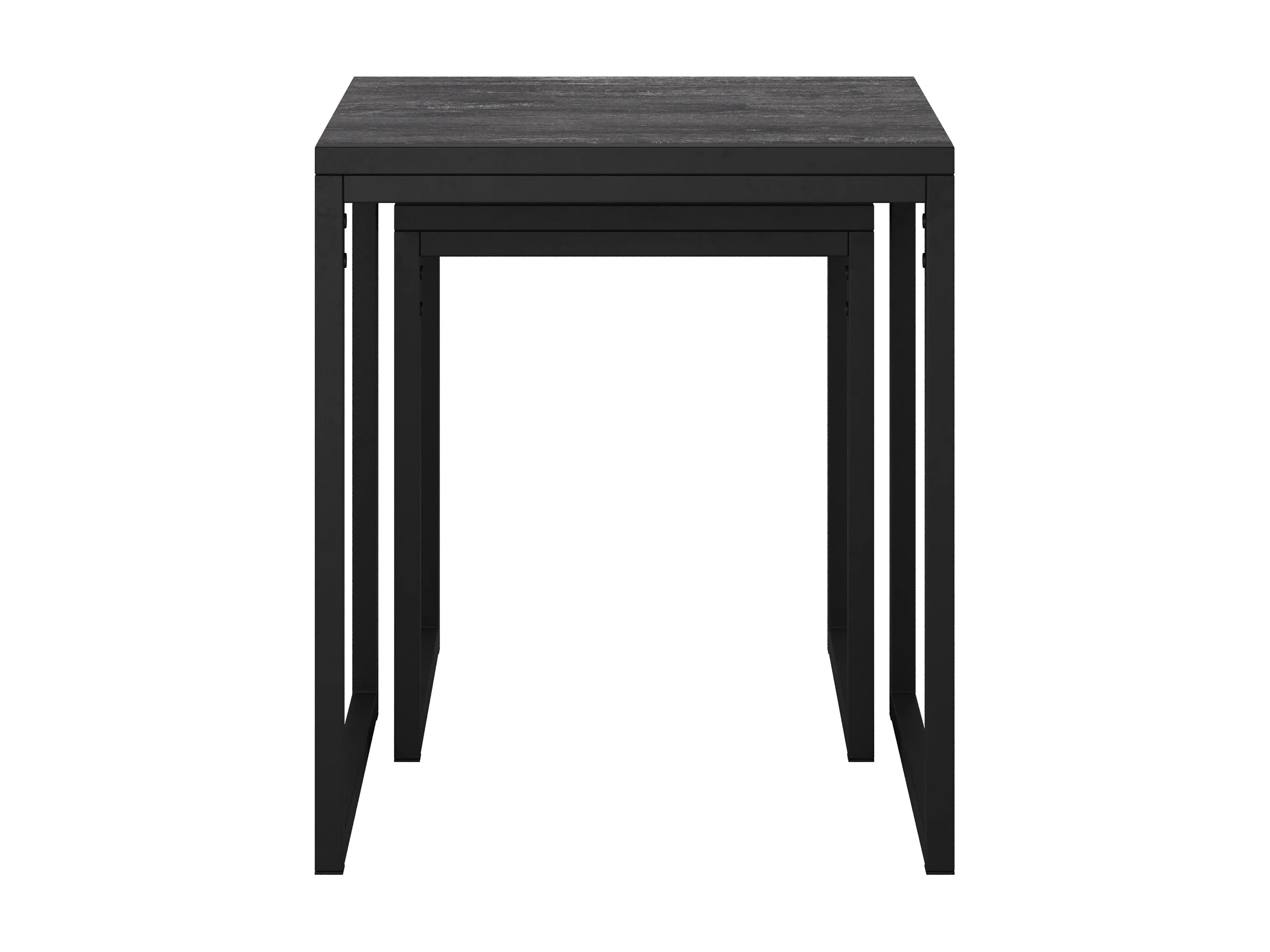 Grey Wood Square Nesting Side Tables