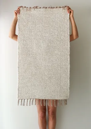 Handwoven Textured Cream Small Rug