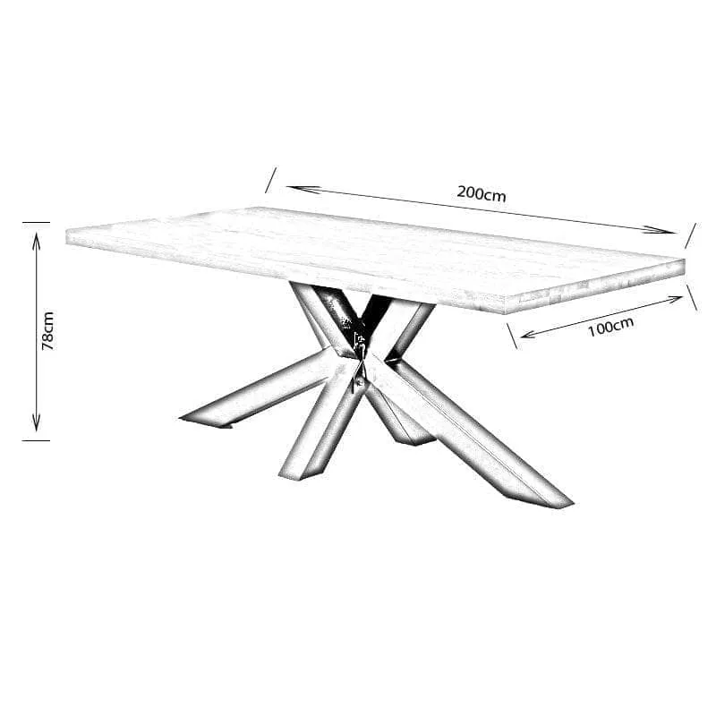 Harrow 200cm Dining Table & 6 Grey Montreal Chairs