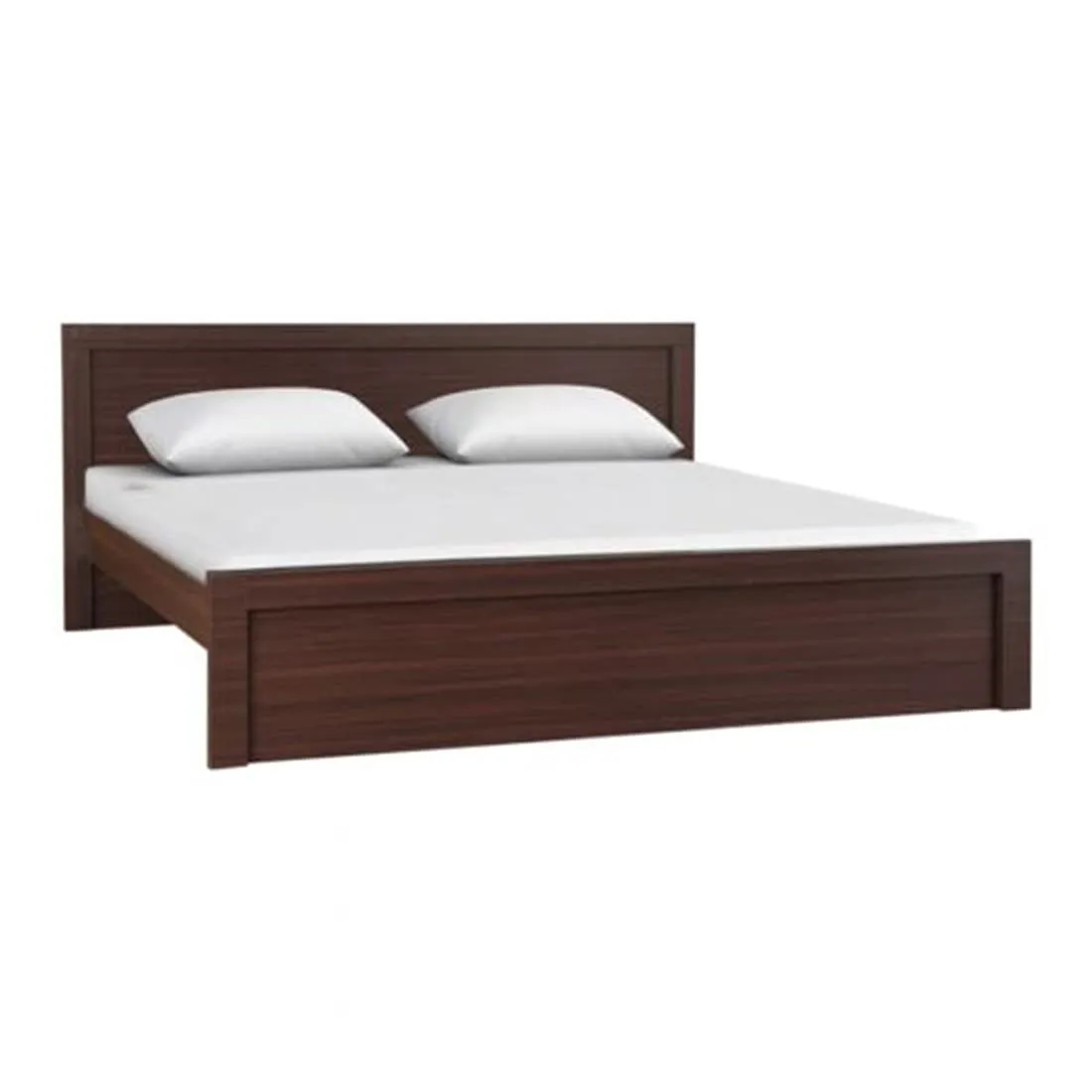 Harry Engineered Wood Bed without Storage (Brown)