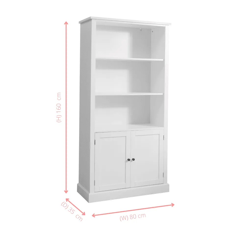 Hemming 3 Tier Bookcase with Storage in Classic White