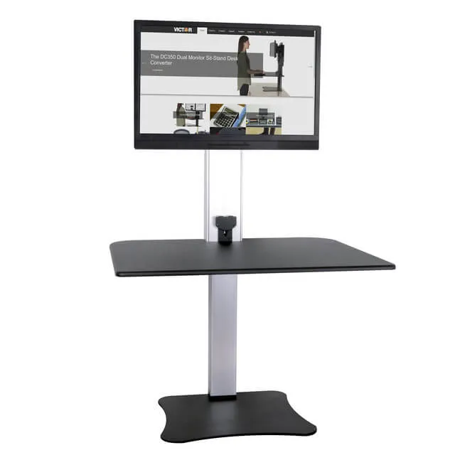 High Rise™ Electric Ergonomic Single Monitor Standing Desk Converter