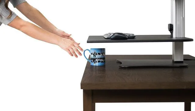 High Rise™ Electric Ergonomic Single Monitor Standing Desk Converter