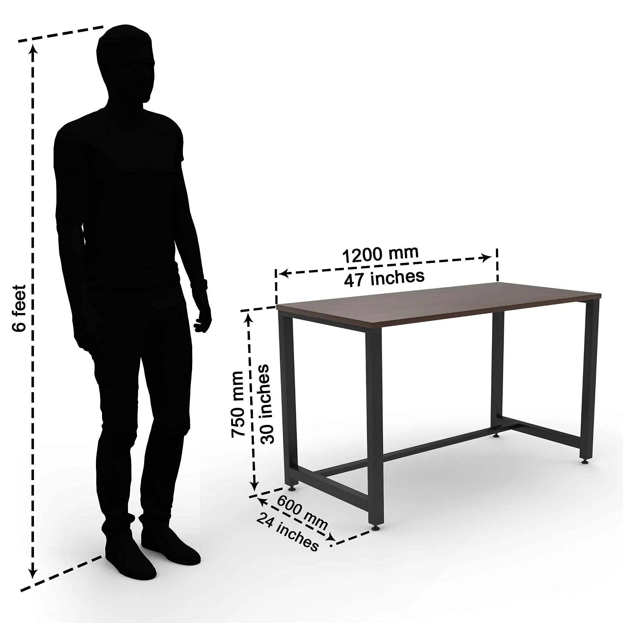 LAD Workspaces The L Table Engineered Wood Study Table, Laptop, Computer Table Desk for Home & Office