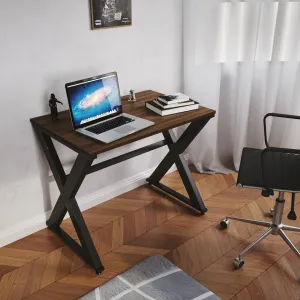 LAD Workspaces The X Table Engineered Wood Study Table, Laptop, Computer Table Desk for Home & Office Walnut 3ft