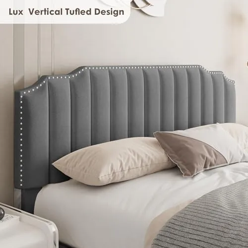 Lift Up Storage Bed Queen Size, Luxury Upholstered Platform Bed with Hydraulic Storage System & Wood Slats Support, Queen Bed Frame with Headboard, No Box Spring Needed, Velvet Gray