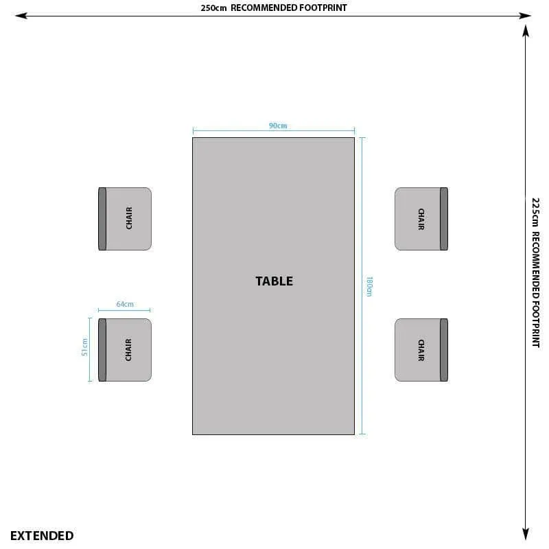 Lincoln Extendable Dining Table Set with 4 Vancouver Silver Chairs