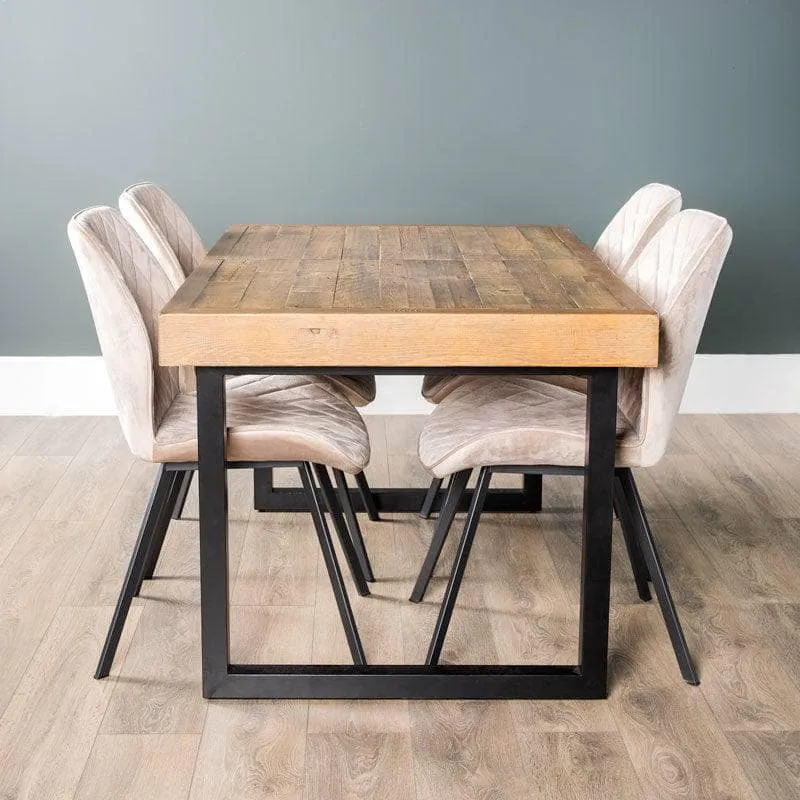 Lincoln Extendable Dining Table Set with 4 Vancouver Taupe Chairs