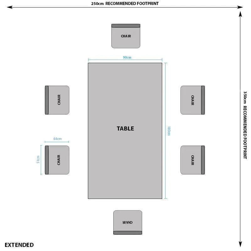 Lincoln Extendable Dining Table with 6 Vancouver Silver Chairs