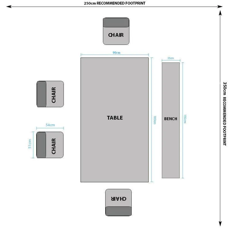 Lincoln Fixed Table & Aspen Blue Chairs - Multiple Configurations