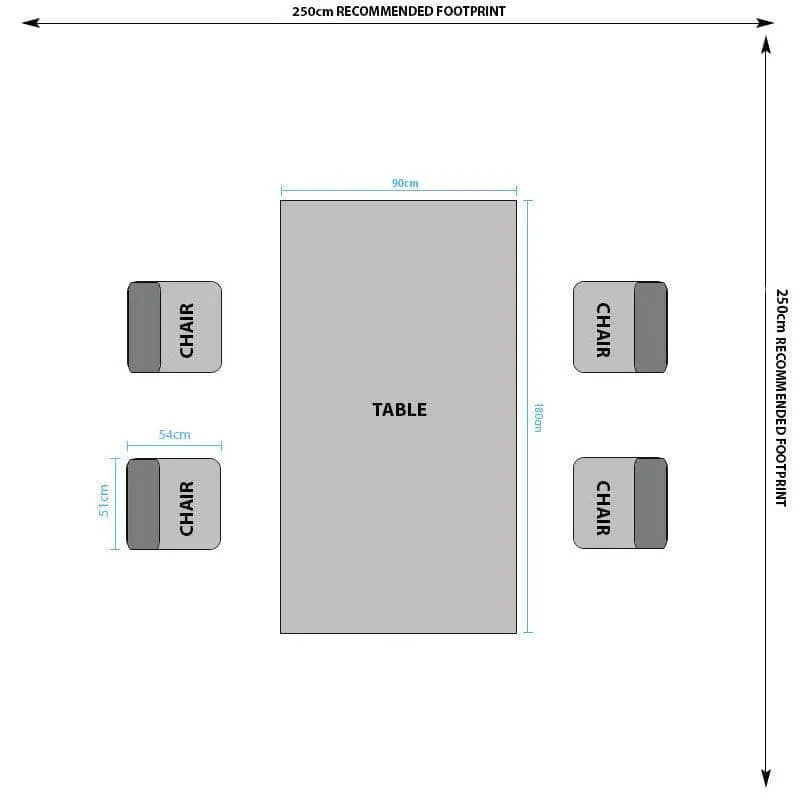 Lincoln Fixed Table & Aspen Blue Chairs - Multiple Configurations