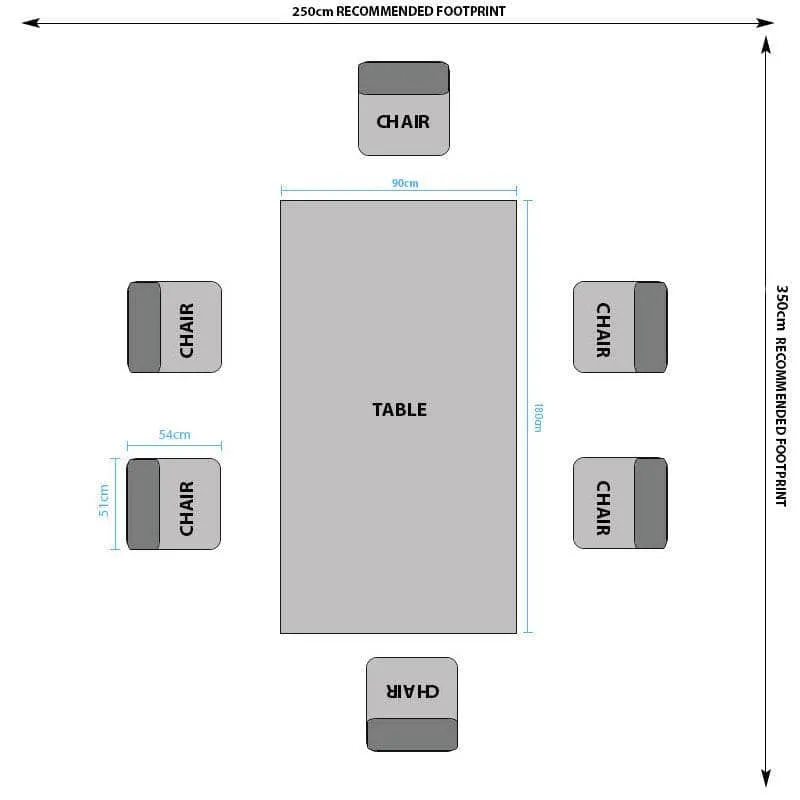 Lincoln Fixed Table & Aspen Blue Chairs - Multiple Configurations