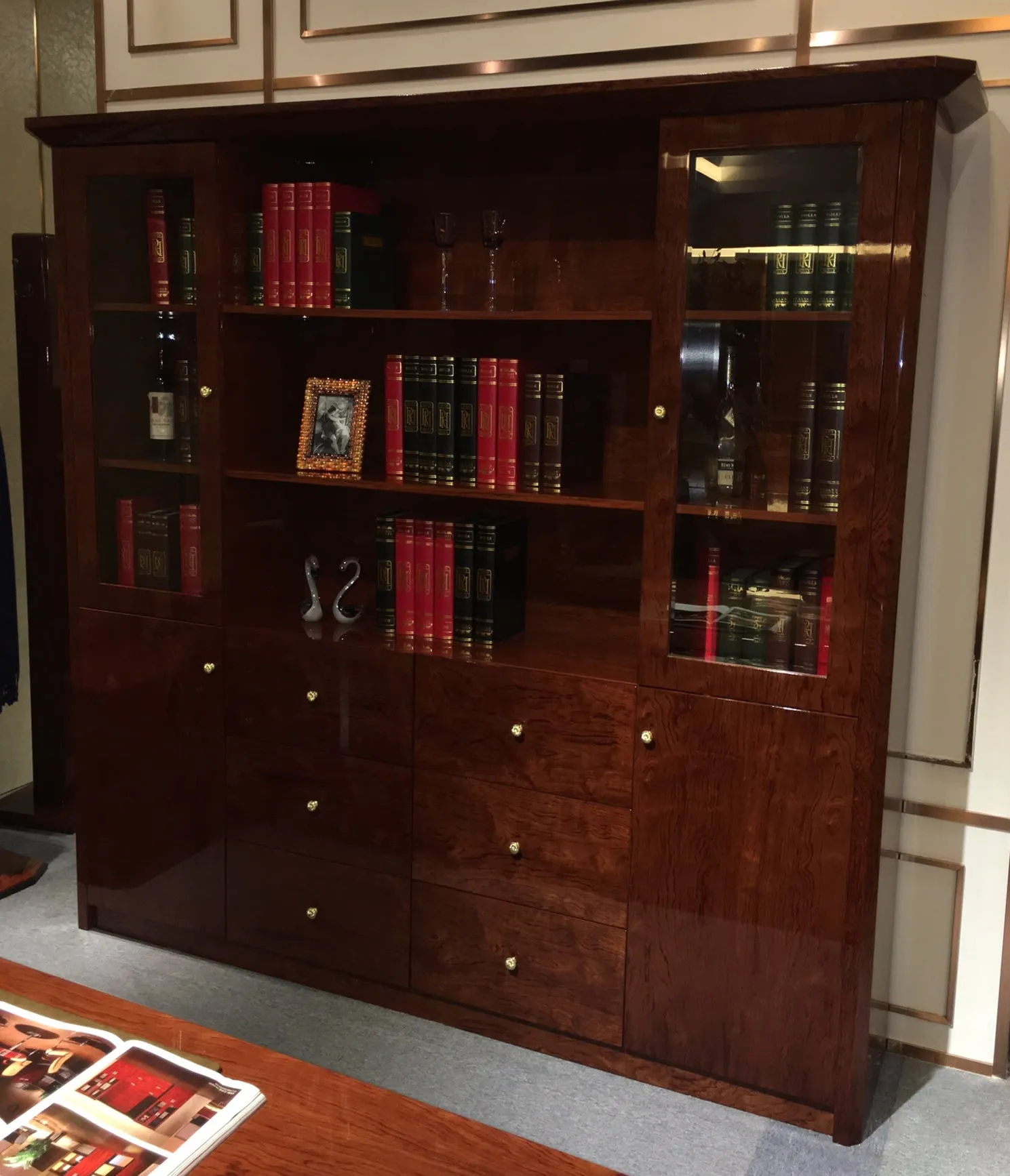 Luxury Large Executive Bookcase & Display Unit IVA-0811A