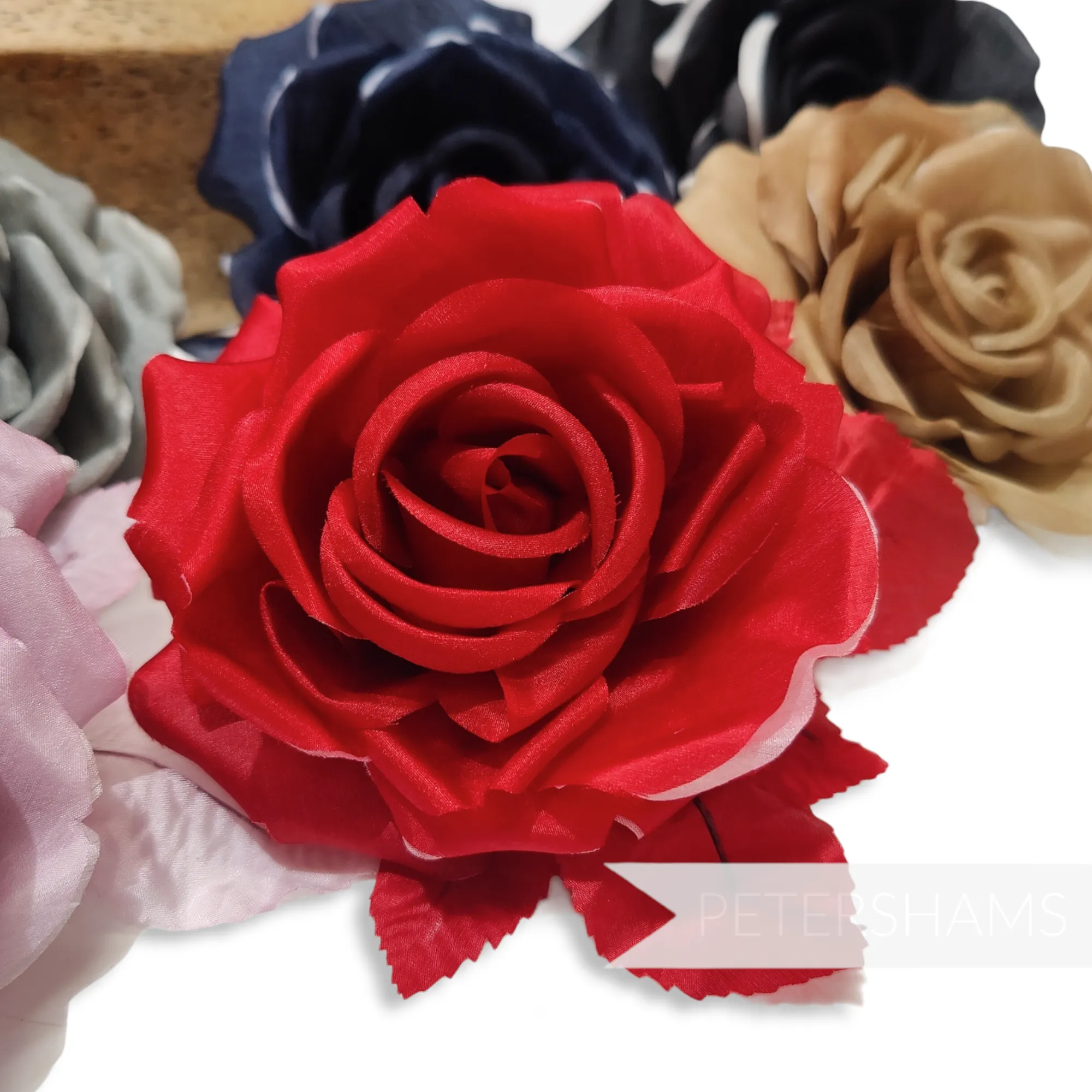 'Madalyn' Contrast Layered 11cm Silk Wired Millinery Flower