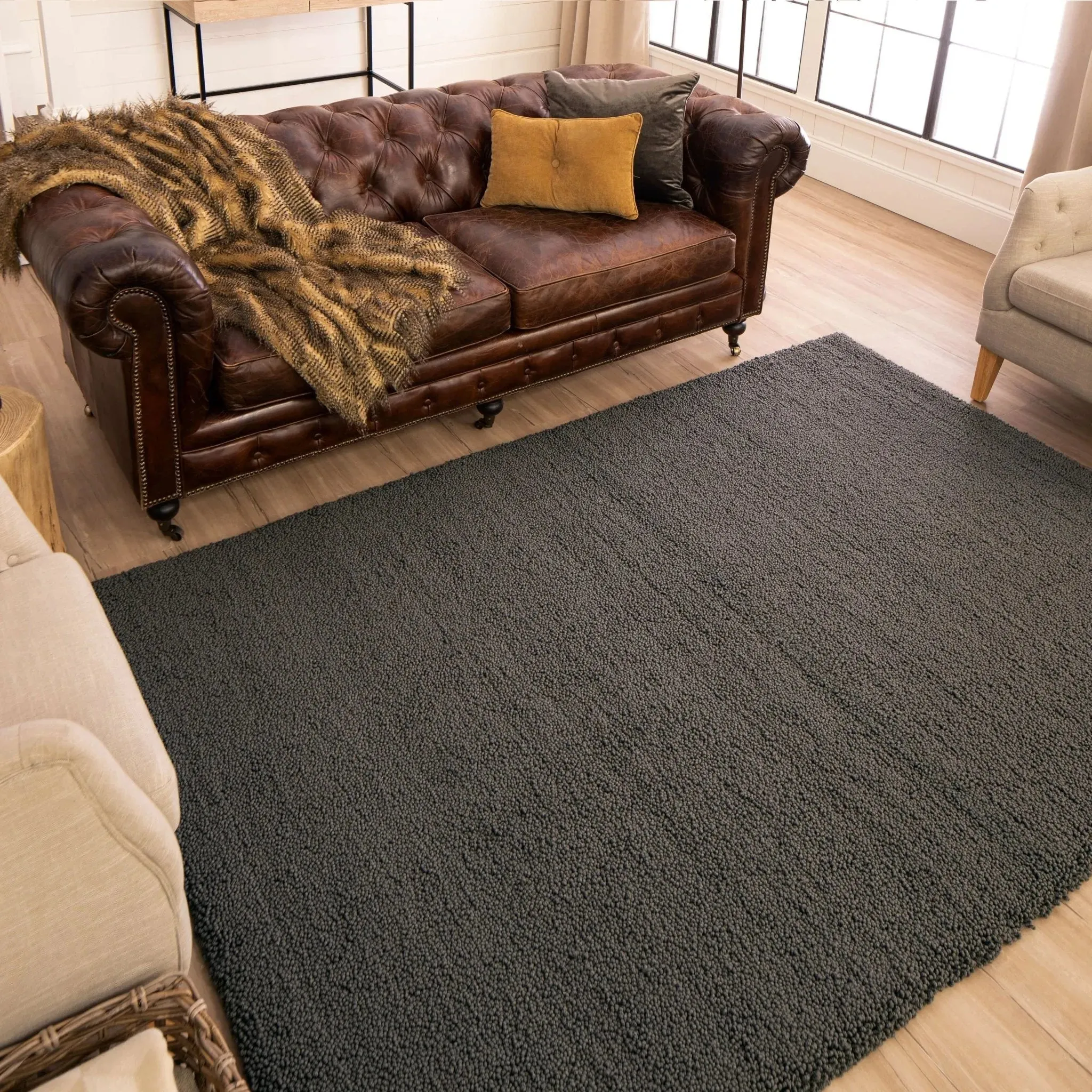 Malobar RG099 8248 Malobar Loop Shag Shitake Rug