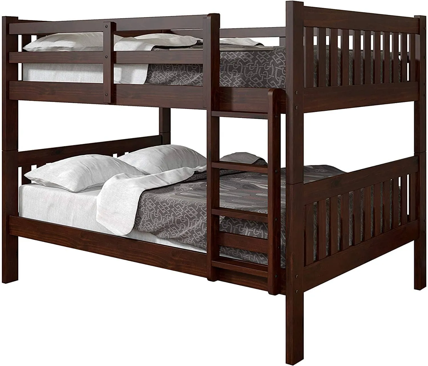 Max Full Size Dark Cappuccino Bunk Bed with Storage