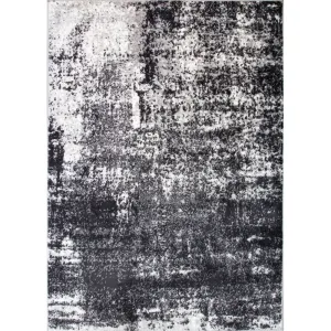 Modern Black Abstract Distressed Living Room Rug - Arris