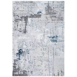 Modern Blue Abstract Distressed Living Room Rugs - Grace