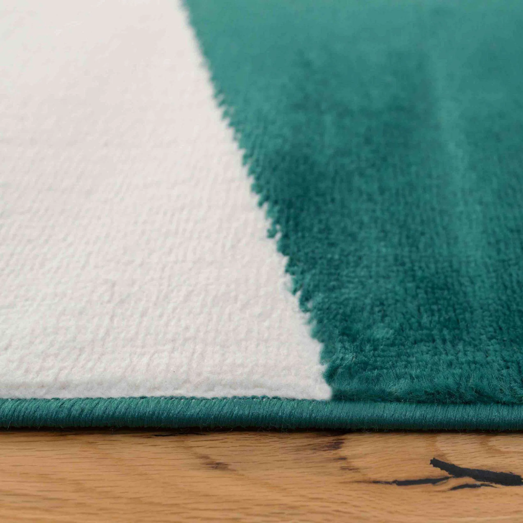 Modern Emerald Green Abstract Hall Runner Rugs