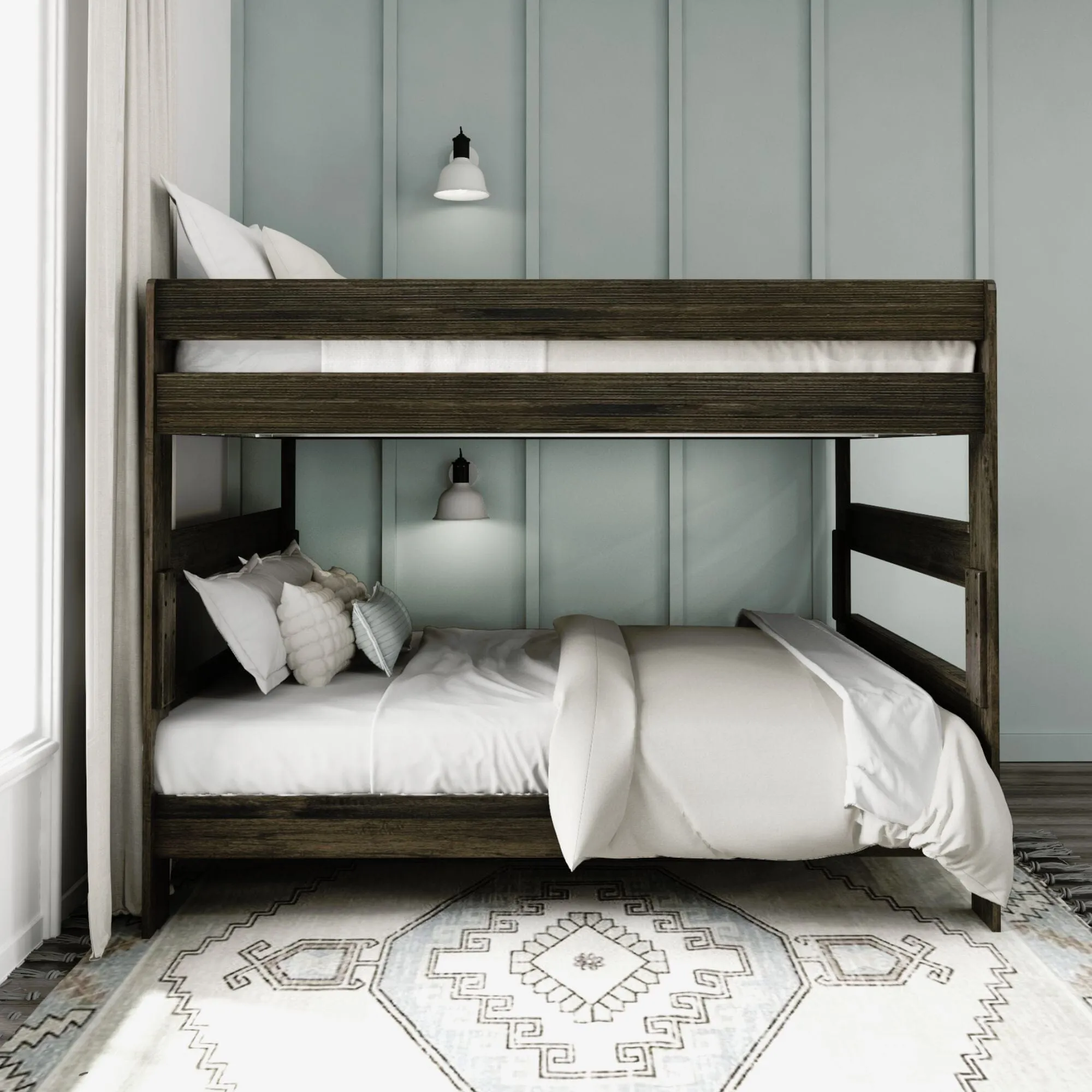 Modern Farmhouse Queen Over Queen Bunk Bed