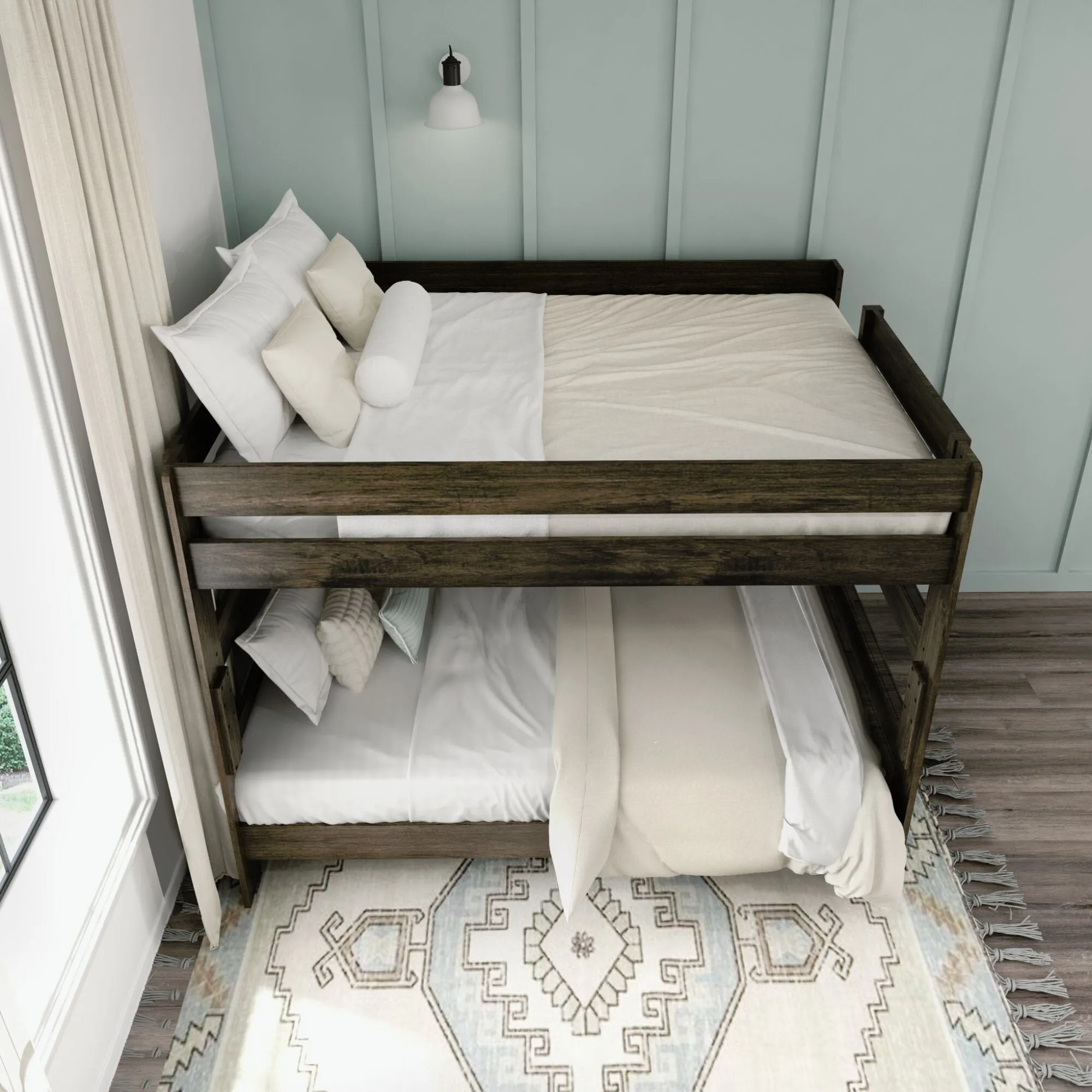 Modern Farmhouse Queen Over Queen Bunk Bed