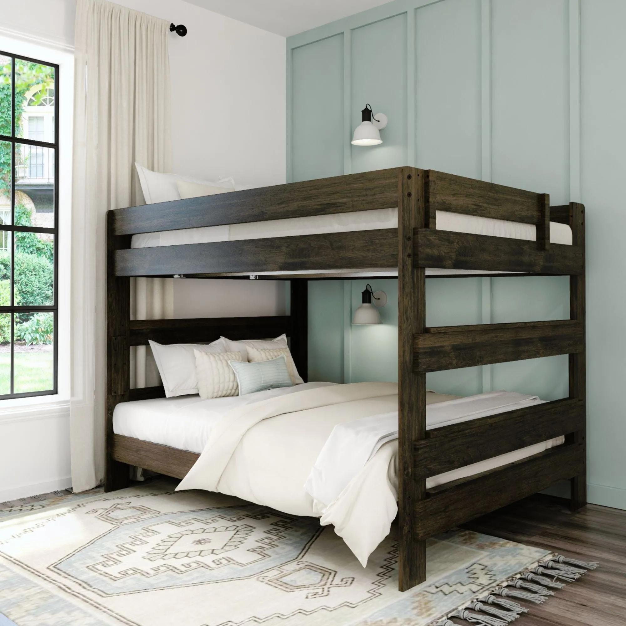 Modern Farmhouse Queen Over Queen Bunk Bed