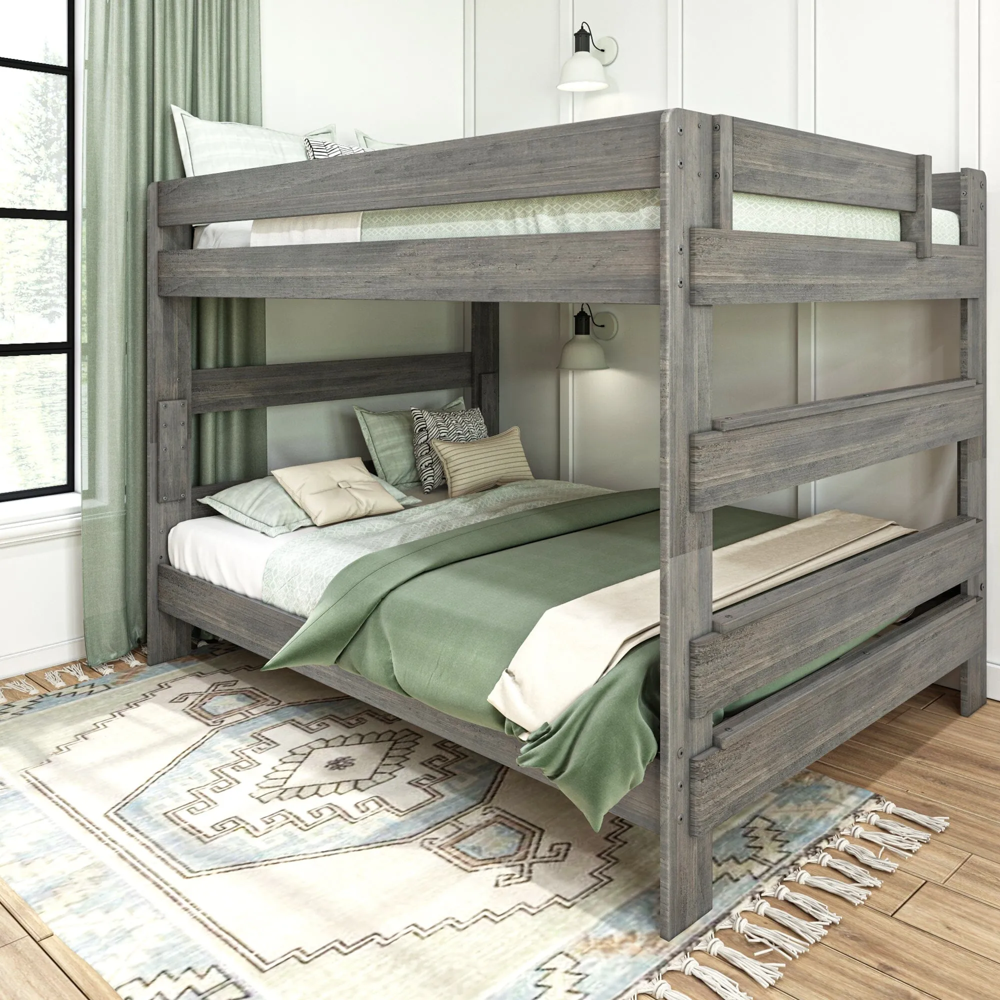 Modern Farmhouse Queen Over Queen Bunk Bed