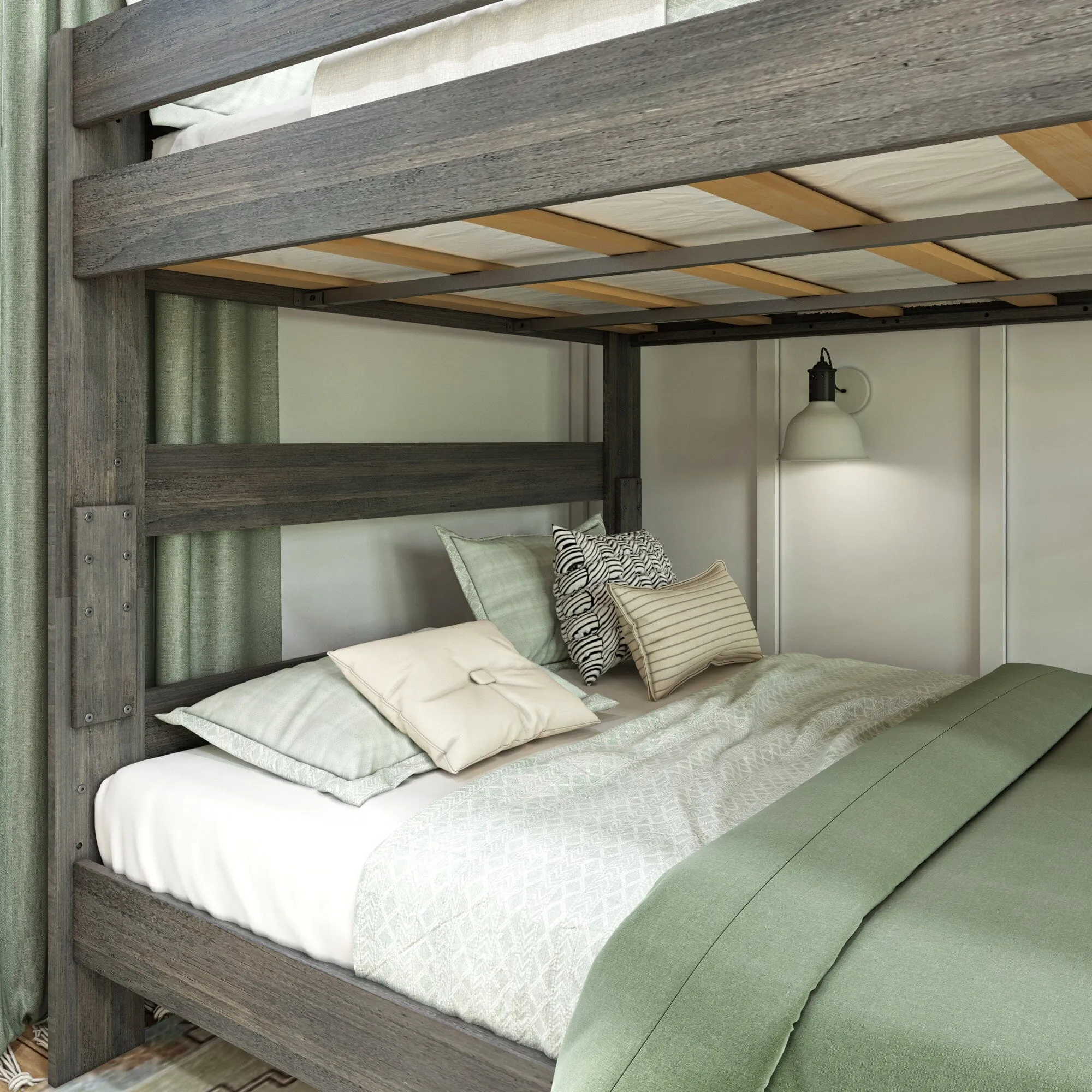 Modern Farmhouse Queen Over Queen Bunk Bed