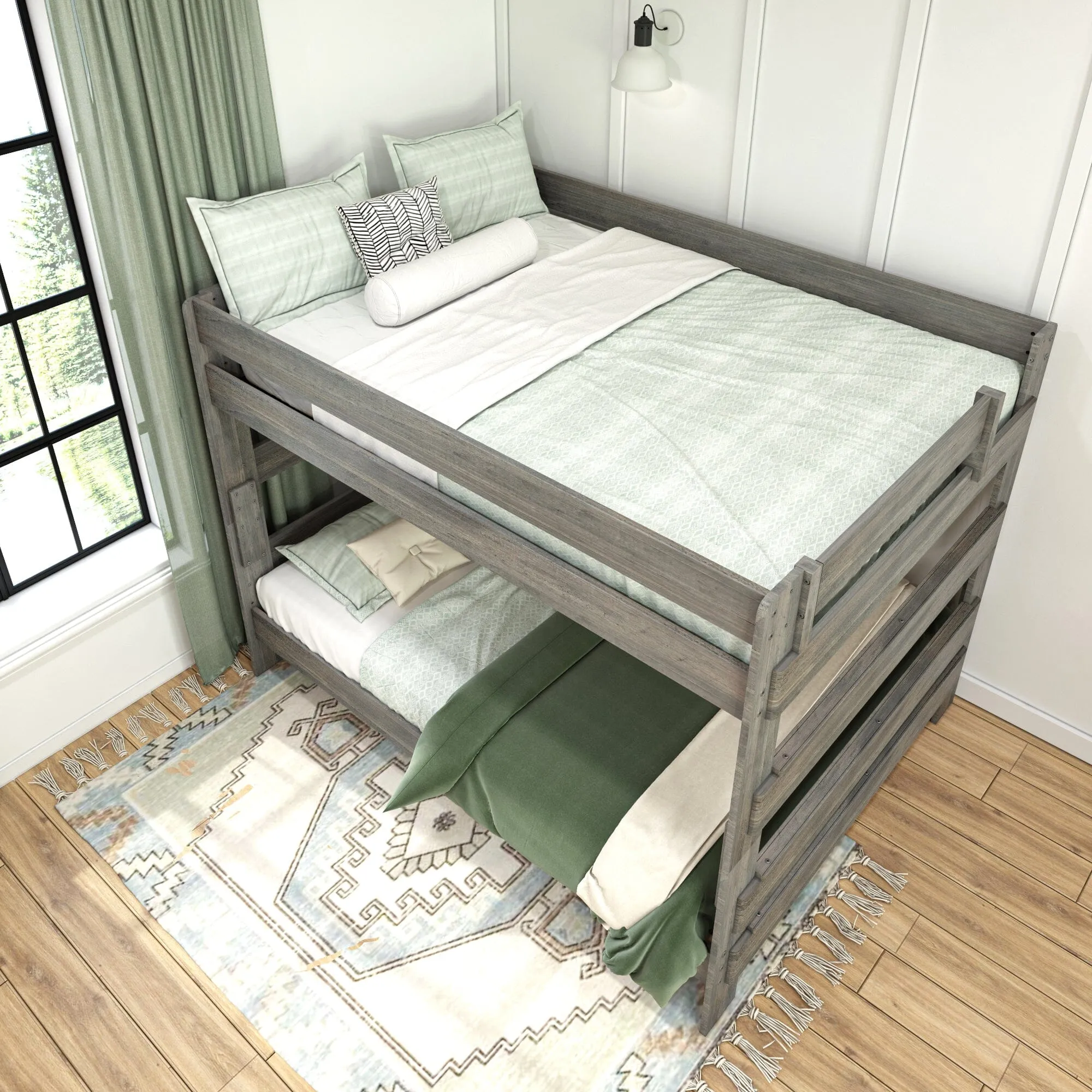 Modern Farmhouse Queen Over Queen Bunk Bed