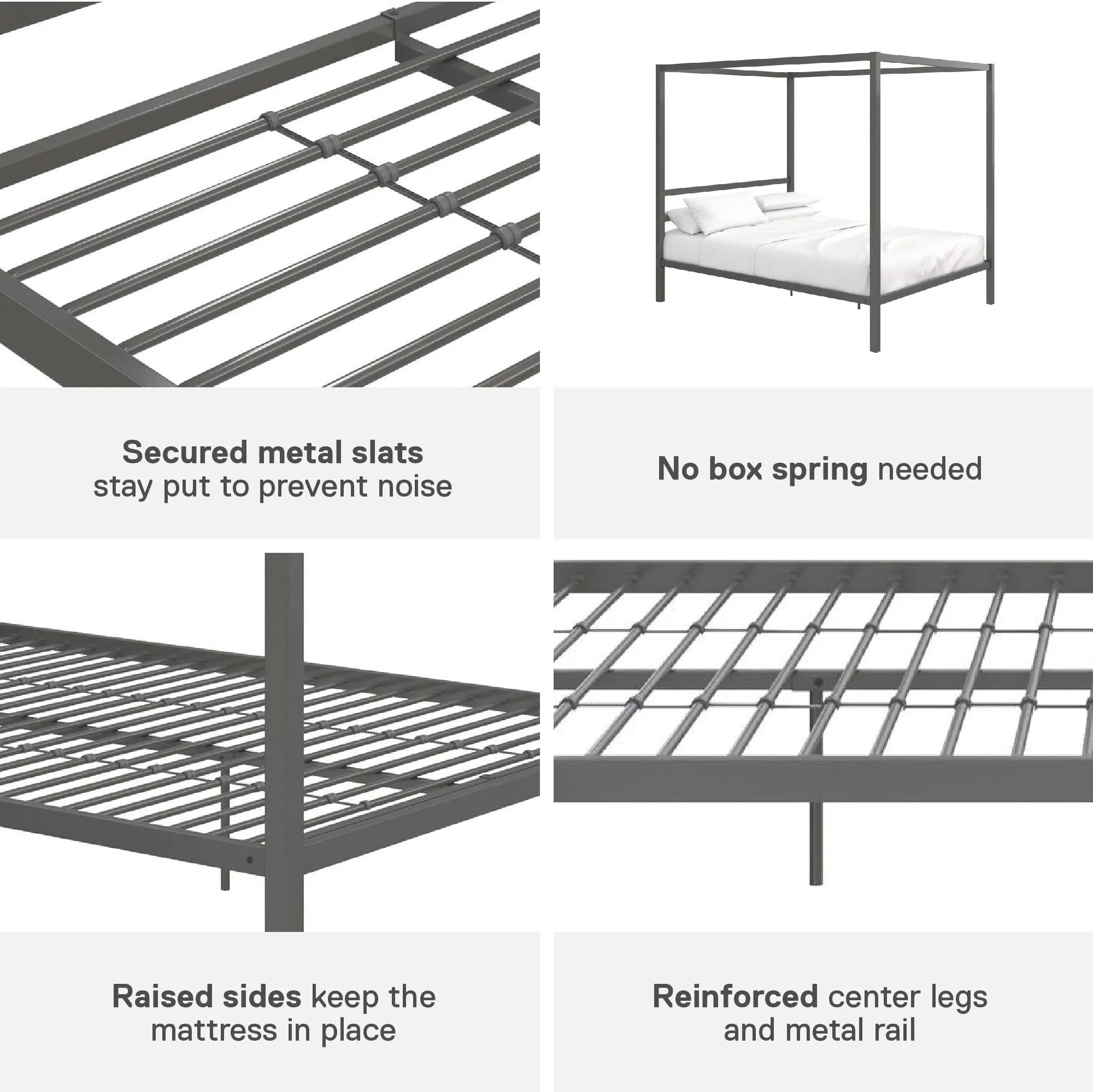 Modern Metal Canopy Bed Frame