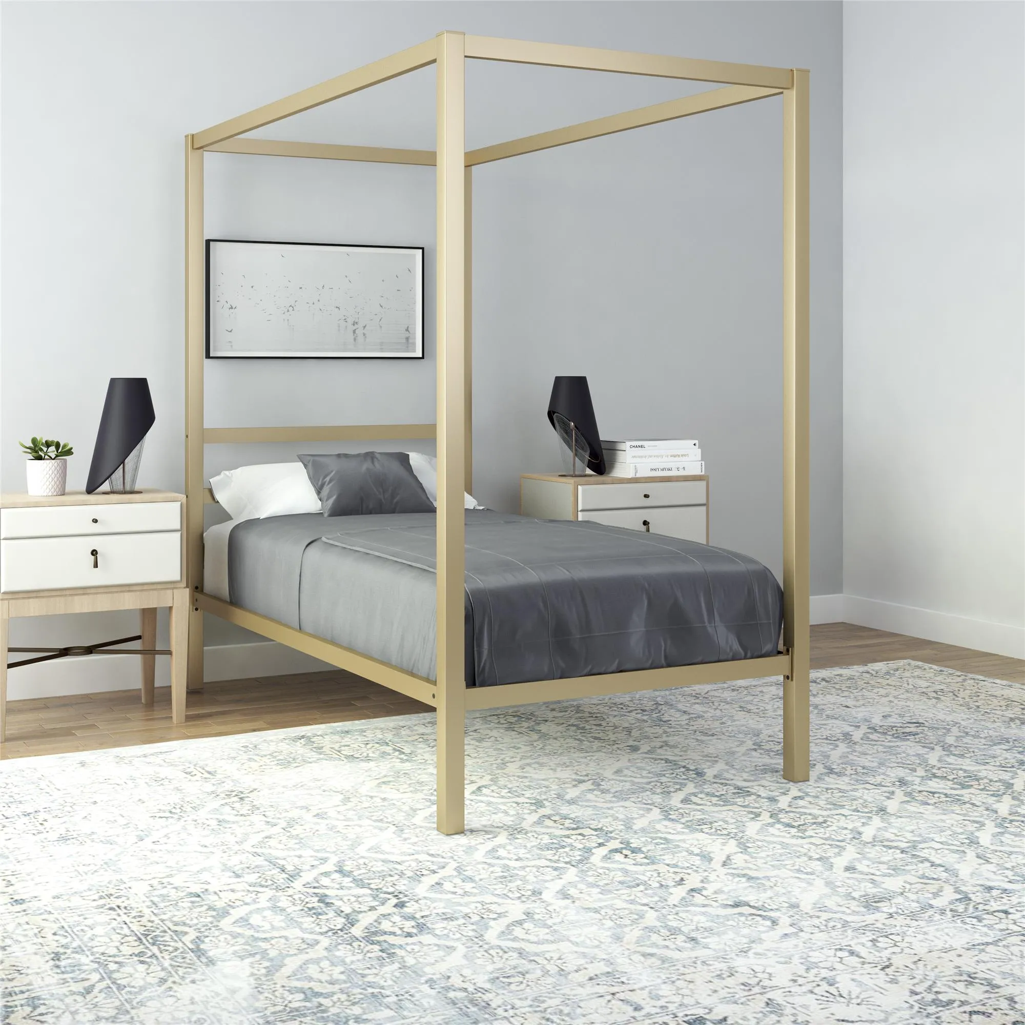 Modern Metal Canopy Bed Frame