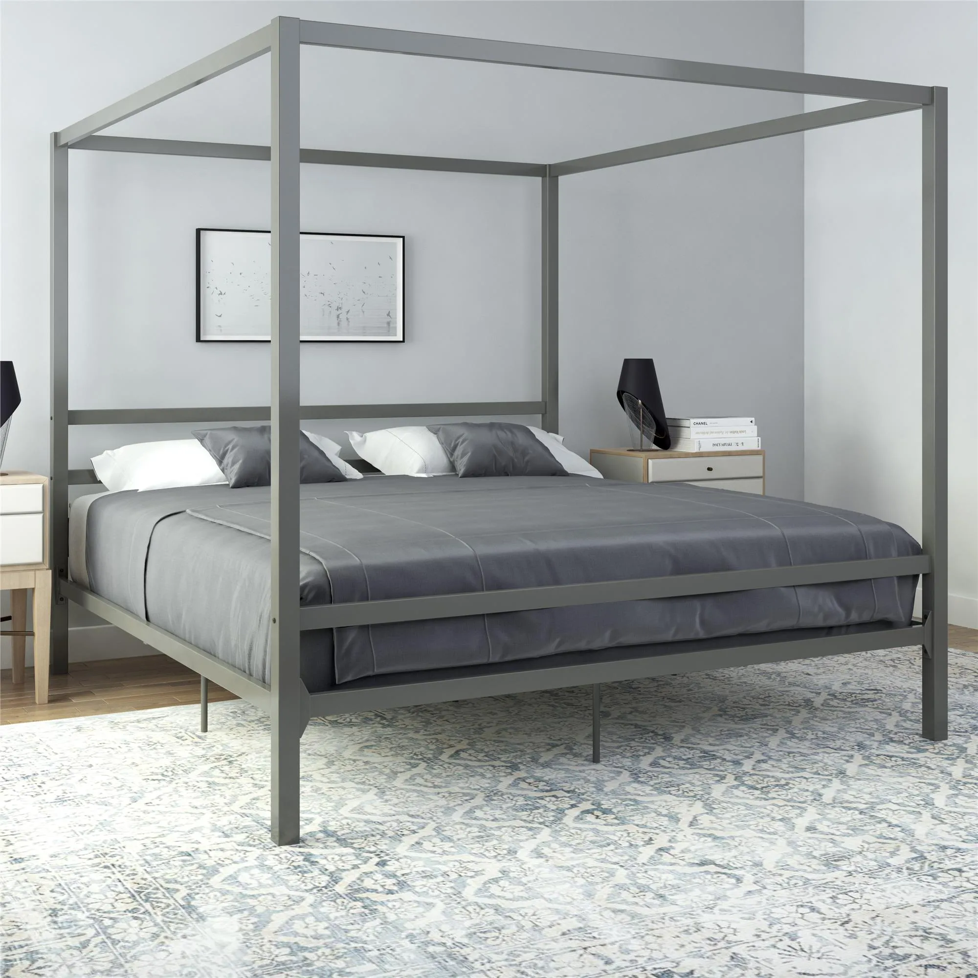 Modern Metal Canopy Bed Frame