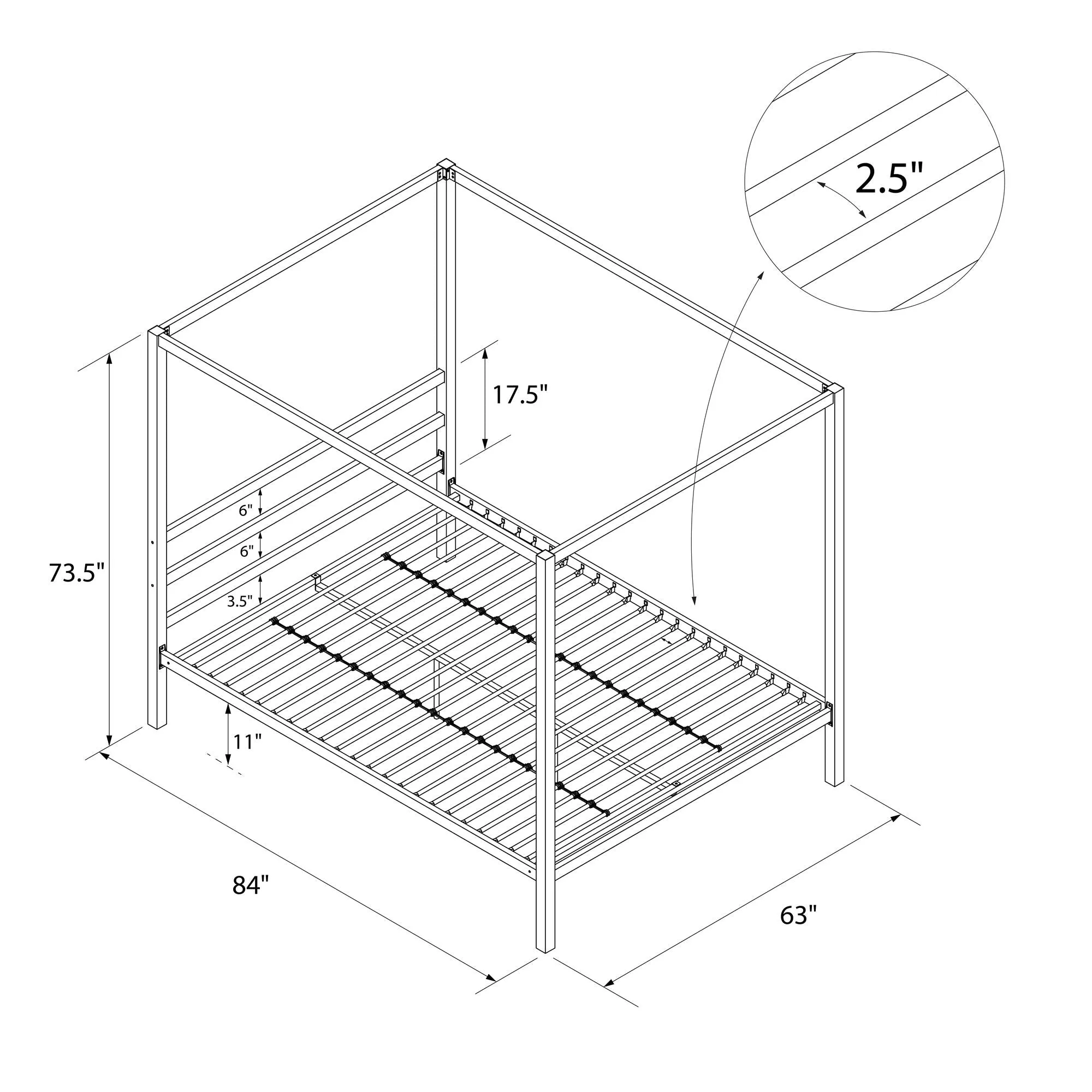 Modern Metal Canopy Bed Frame