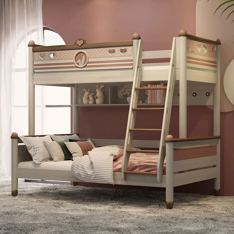 Modern Solid Wood Bunk Bed for Children with Princess Theme