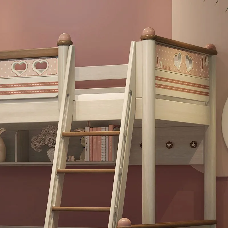 Modern Solid Wood Bunk Bed for Children with Princess Theme