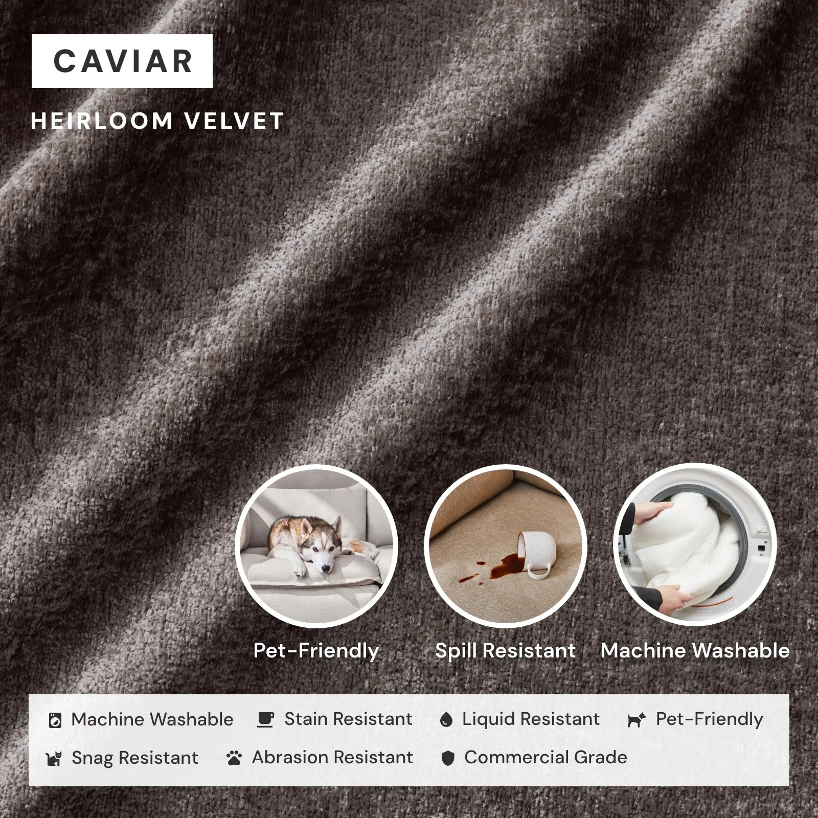 Modular Washable 2-Seater in Caviar | Deluxe  Seat | Contour Pillow