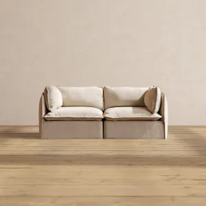 Modular Washable 2-Seater in Oat | Memorix  Seat | Contour Pillow