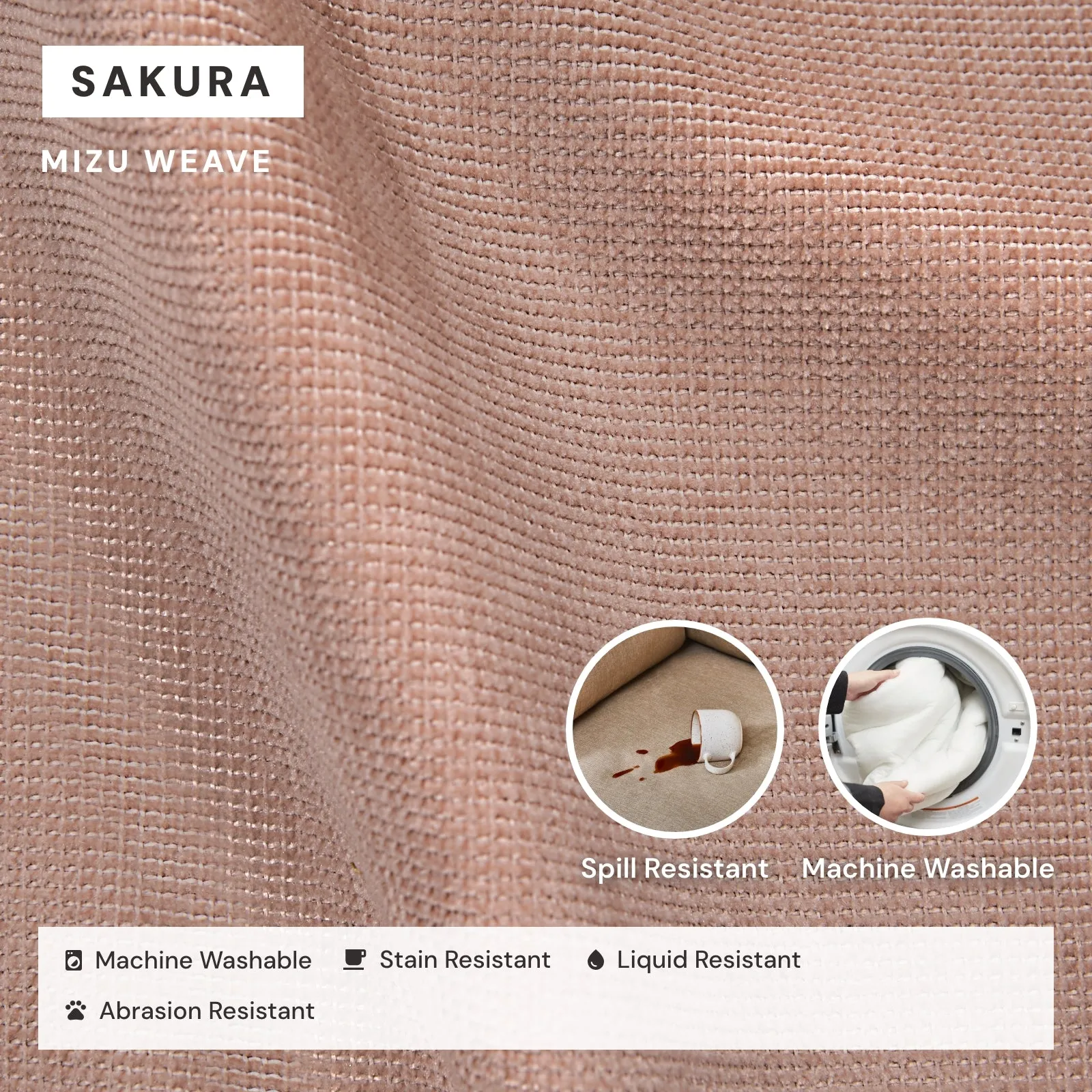 Modular Washable 2-Seater in Sakura | Deluxe  Seat | Contour Pillow