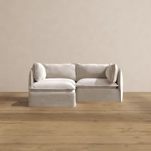 Modular Washable 2-Seater Sectional in Mist | Memorix  Seat | Cloud Pillow