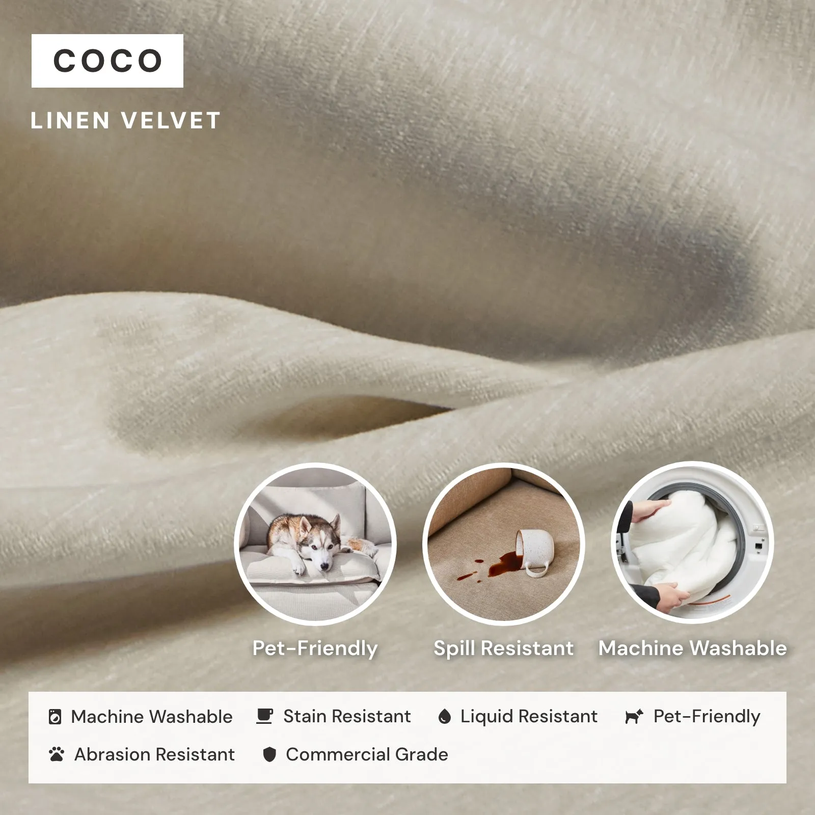 Modular Washable 3-Seater in Coco | Memorix  Seat | Contour Pillow