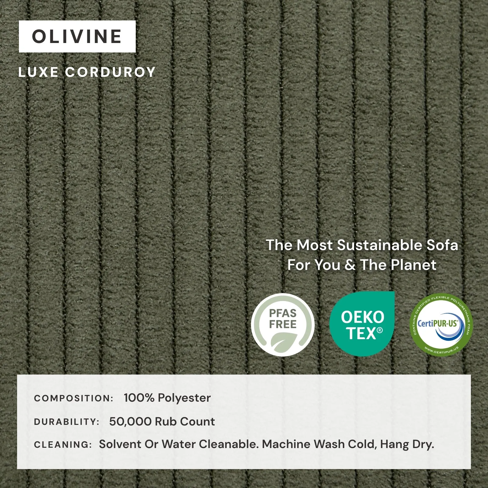 Modular Washable 3-Seater in Olivine | Deluxe  Seat | Cloud Pillow