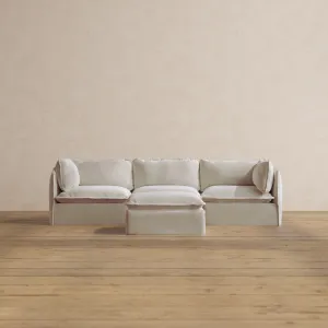 Modular Washable 3-Seater   Ottoman in Coco | Memorix  Seat | Cloud Pillow