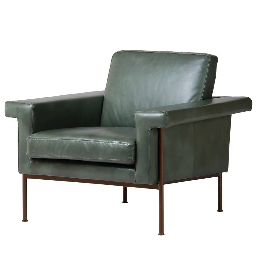 Monte Carlo leather armchair in green