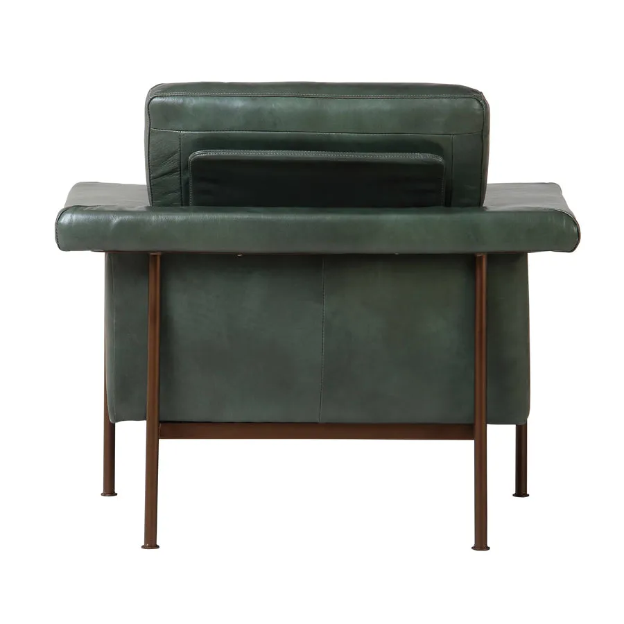 Monte Carlo leather armchair in green