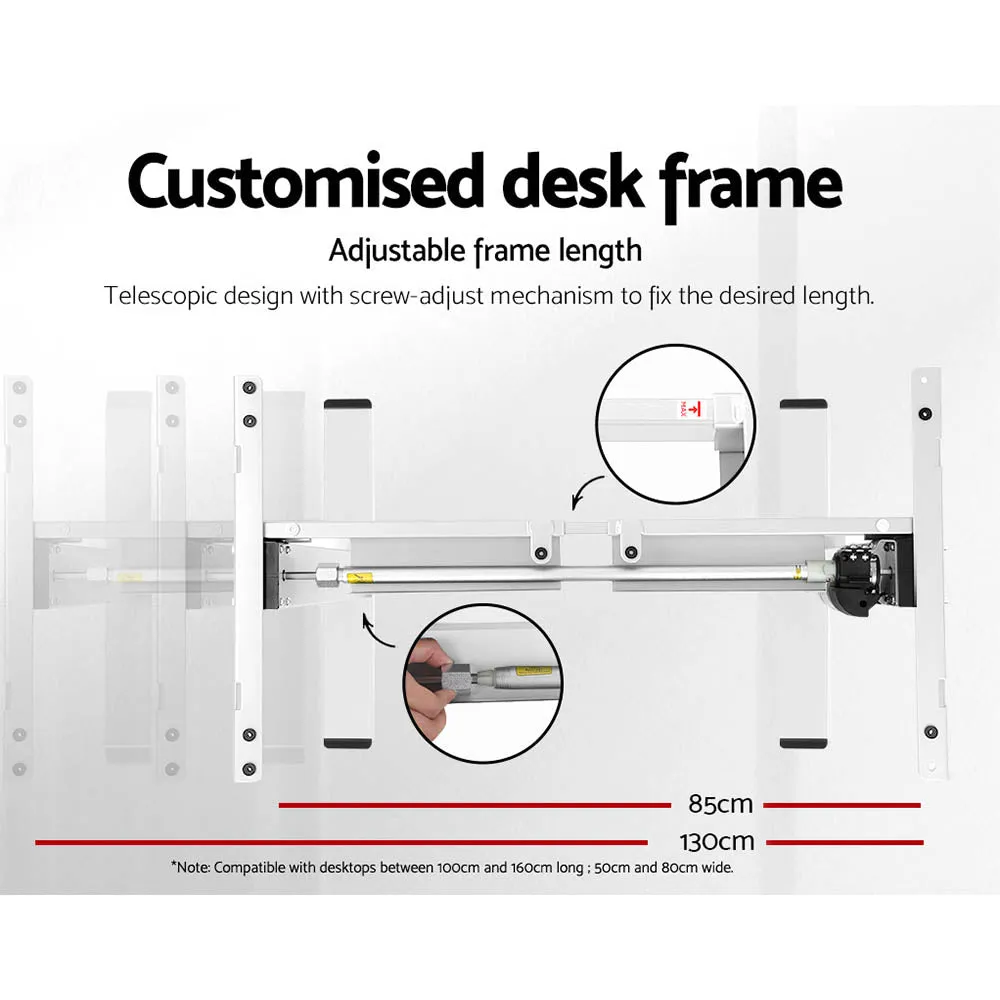 Motorised Height-Adjustable Standing Desk, Walnut, 120cm - Artiss