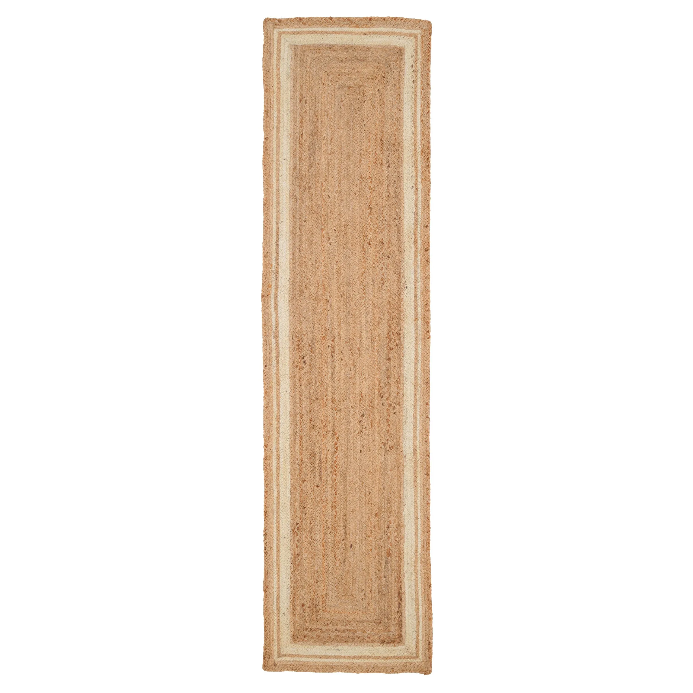 Natural Bordered Jute Runner Rug - Laurel